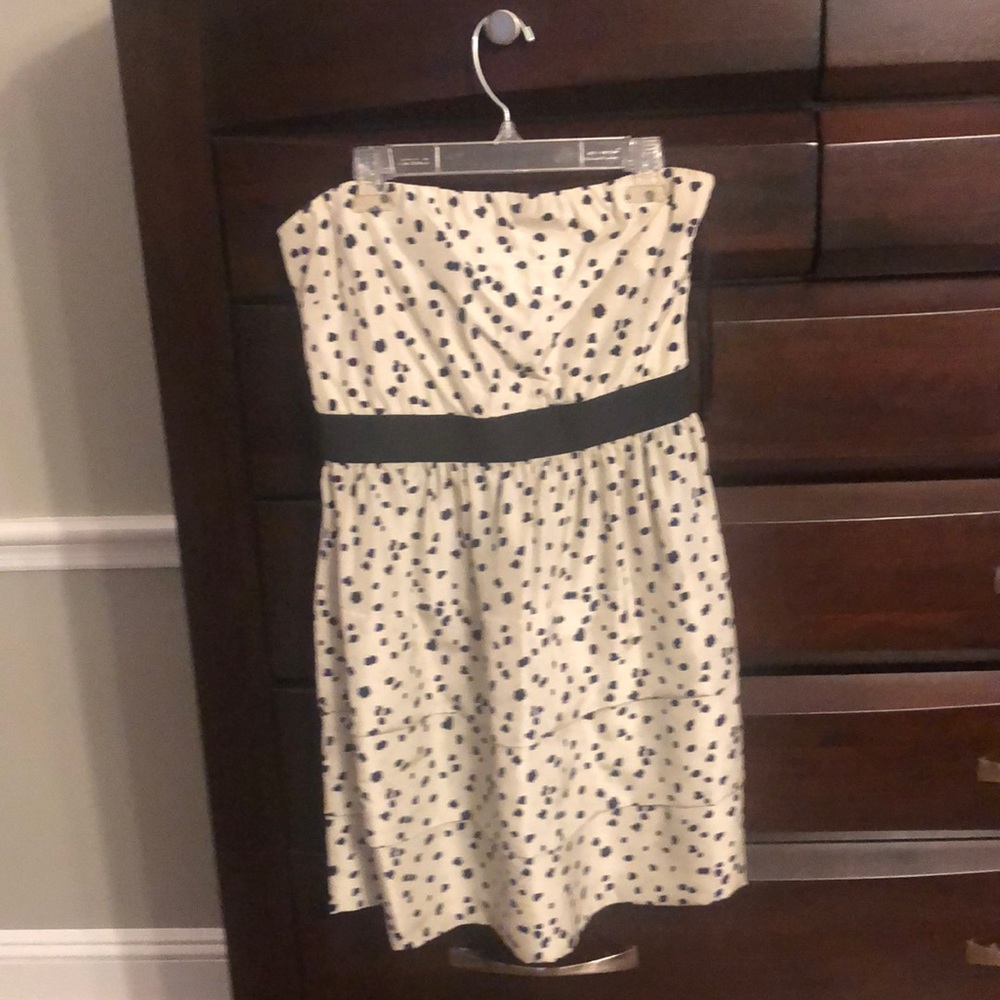 Theory navy silk tiered dress